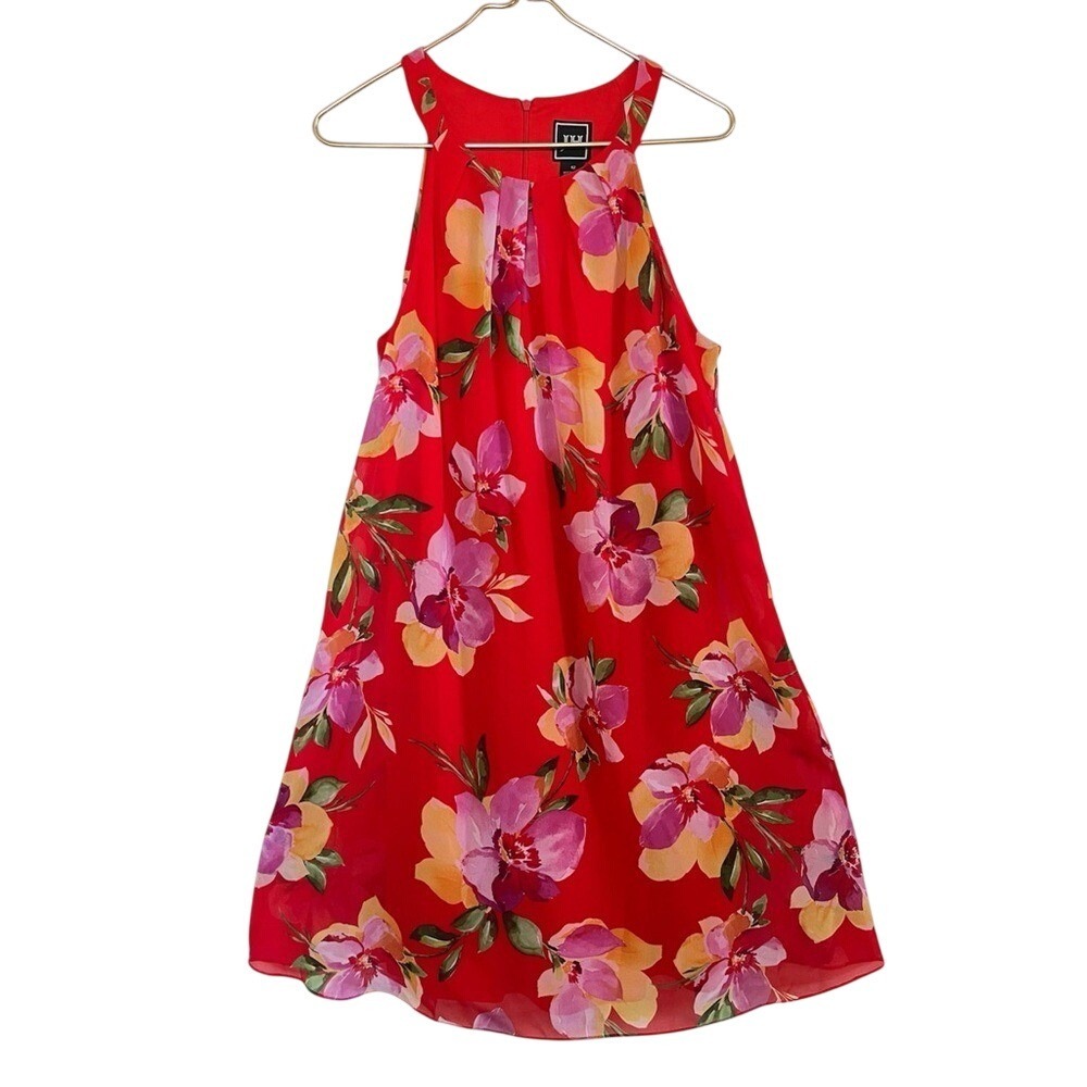 JH Floral Vibrant Red summer Mini Dress size 12